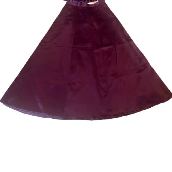 Panoply Vintage Burgundy Maroon Two-Piece  Long Gown Formal Dress Wedding - Picture 9 of 13
